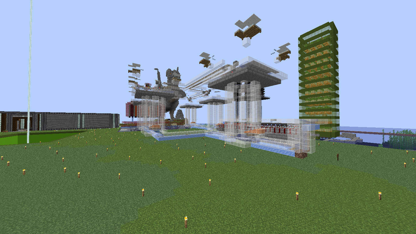 Minecract Gnembon iron farm 9000 per hour with item sorter! schematic (litematic)